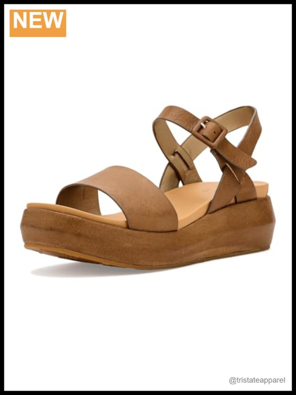Hand-finished full grain leather platform heel sandal